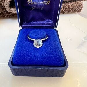 Vanderbilt Jewel Silver Ring with Clear Gem